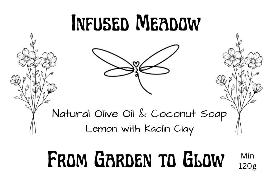 All Natural Olive Oil & Coconut Soap Bar, handmade, Lemon & Clay