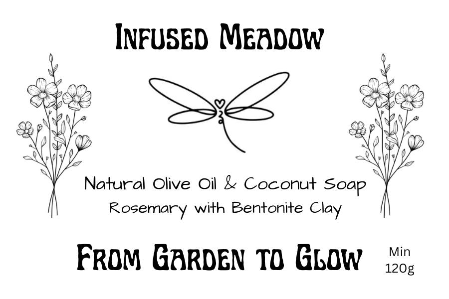 All Natural Olive Oil & Coconut Soap Bar, handmade, Rosemary and Clay