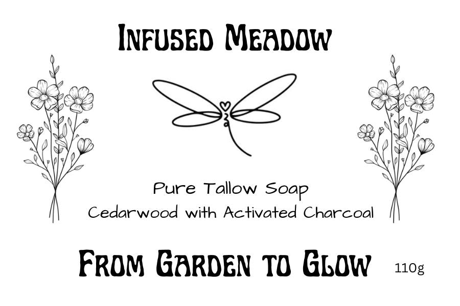 Pure Tallow Soap Bar, handcrafted, all natural, Charcoal and Cedarwood