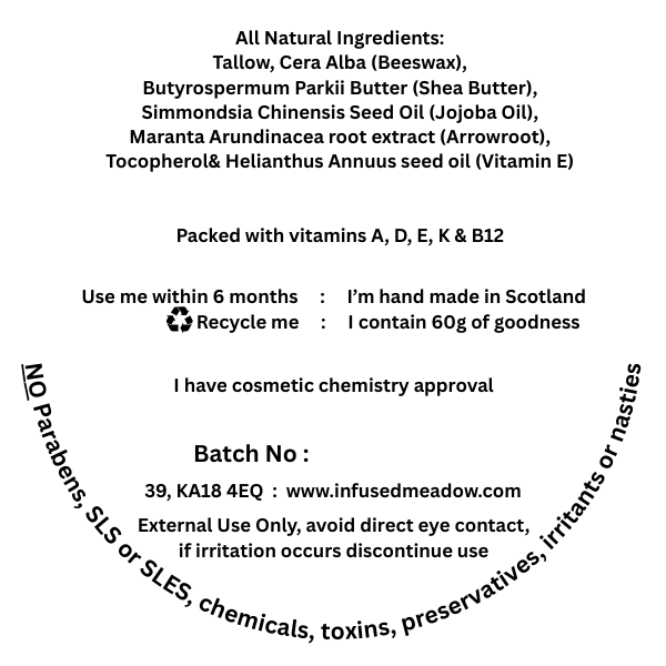 Tallow Lotion Bar, Unscented, all natural, suitable for all skin types