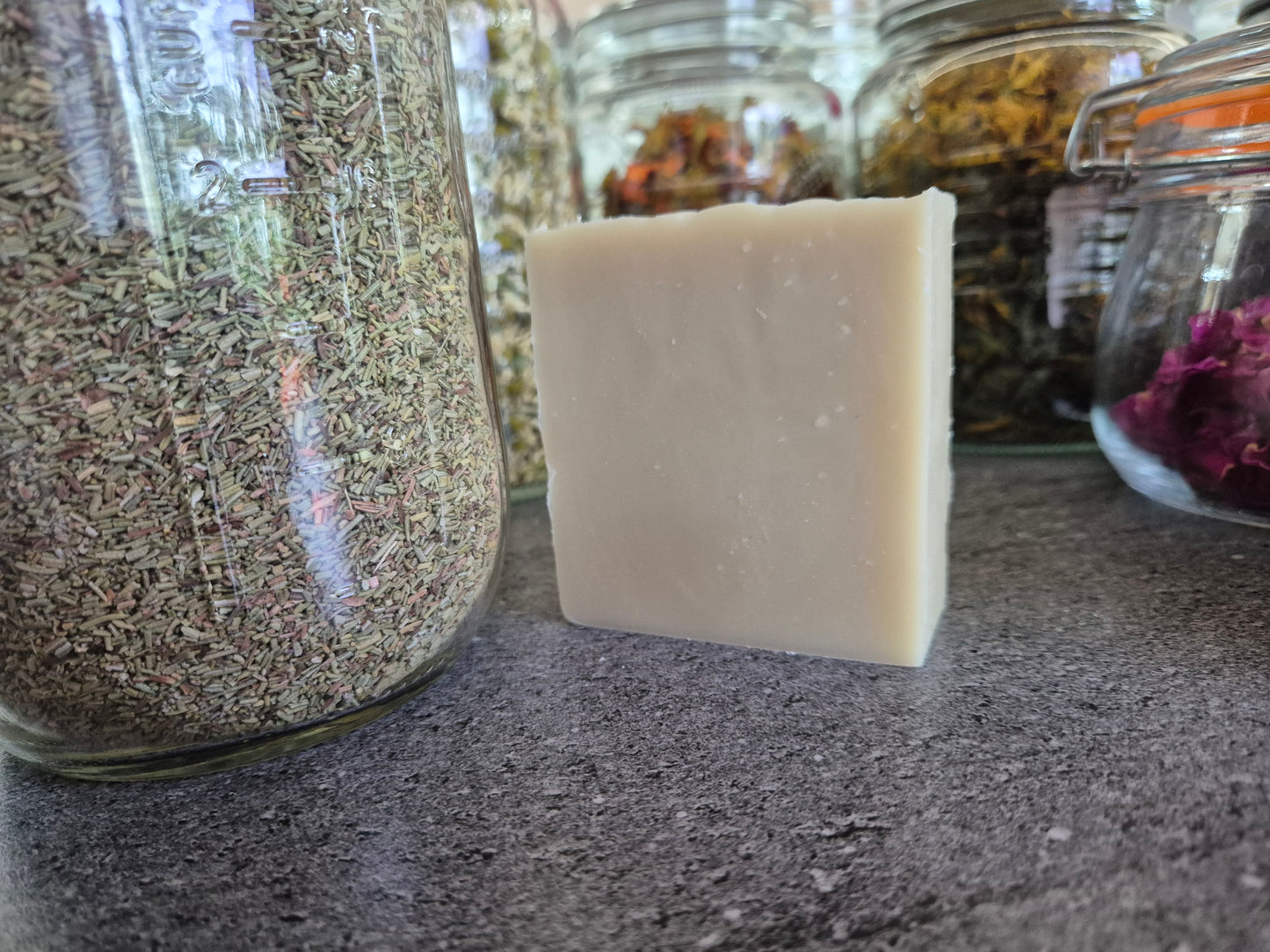 All Natural Olive Oil & Coconut Soap Bar, handmade, Rosemary and Clay